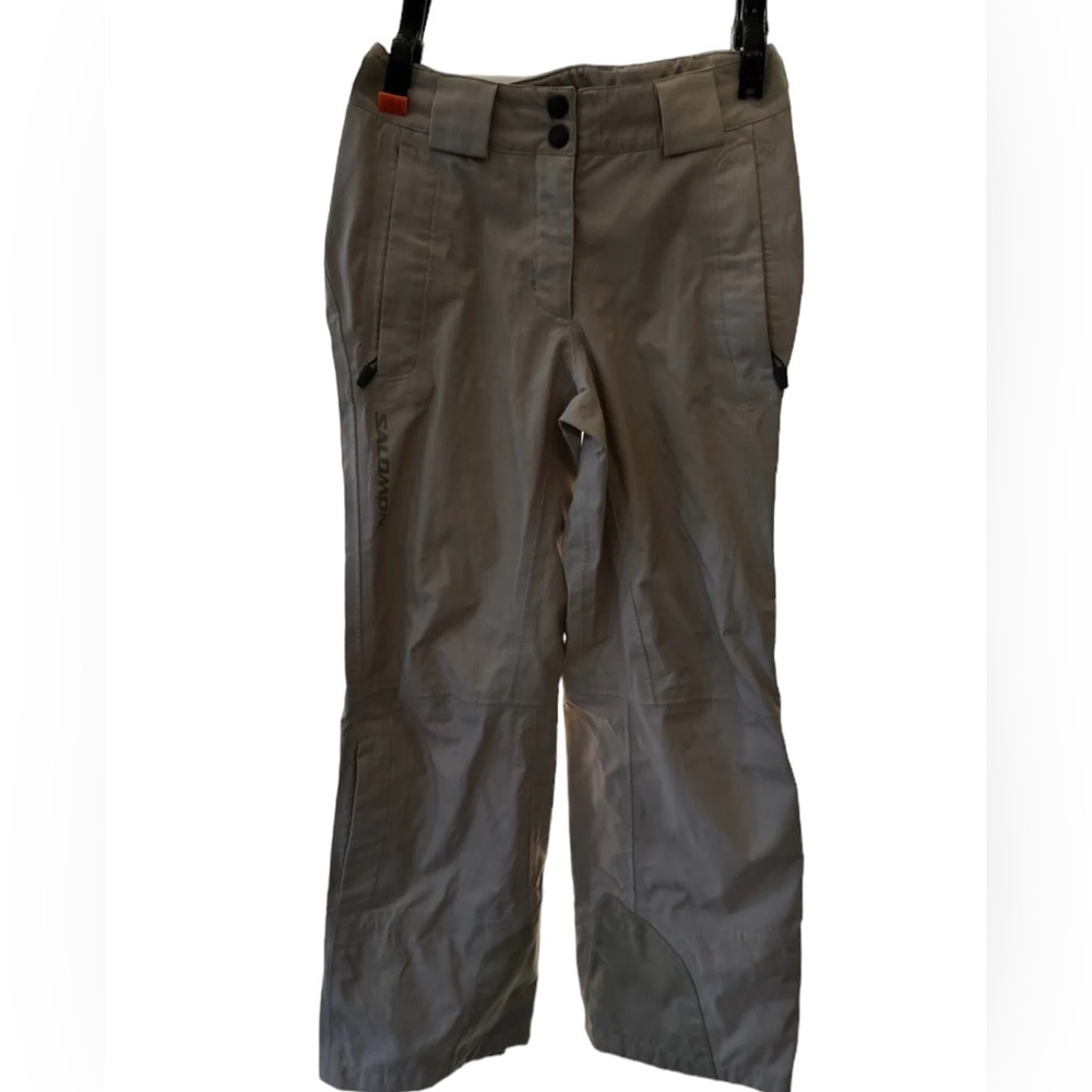 Salomon Advanced Ski Snowboarding Men Unisex Pants Tan Logo‎ Size 6